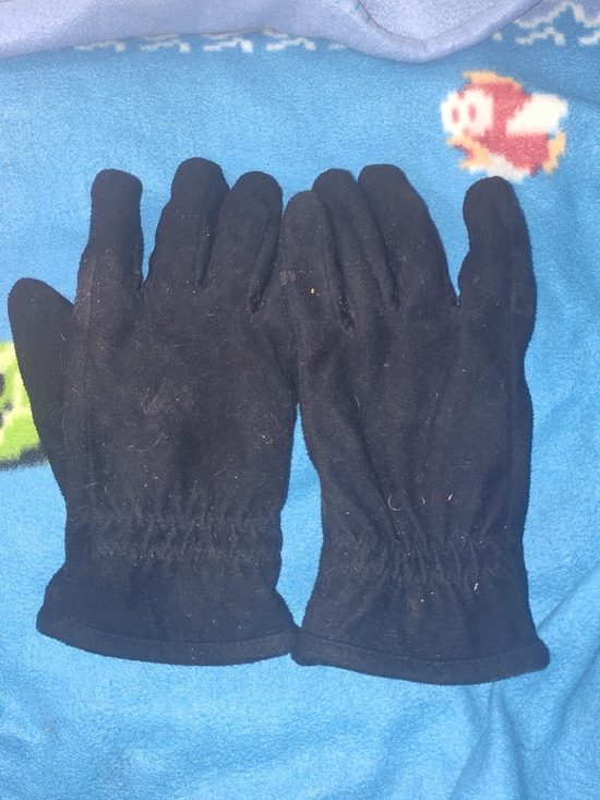 no brand Other - Men's Black Fleece Gloves with Elastic Wrist - Unbranded